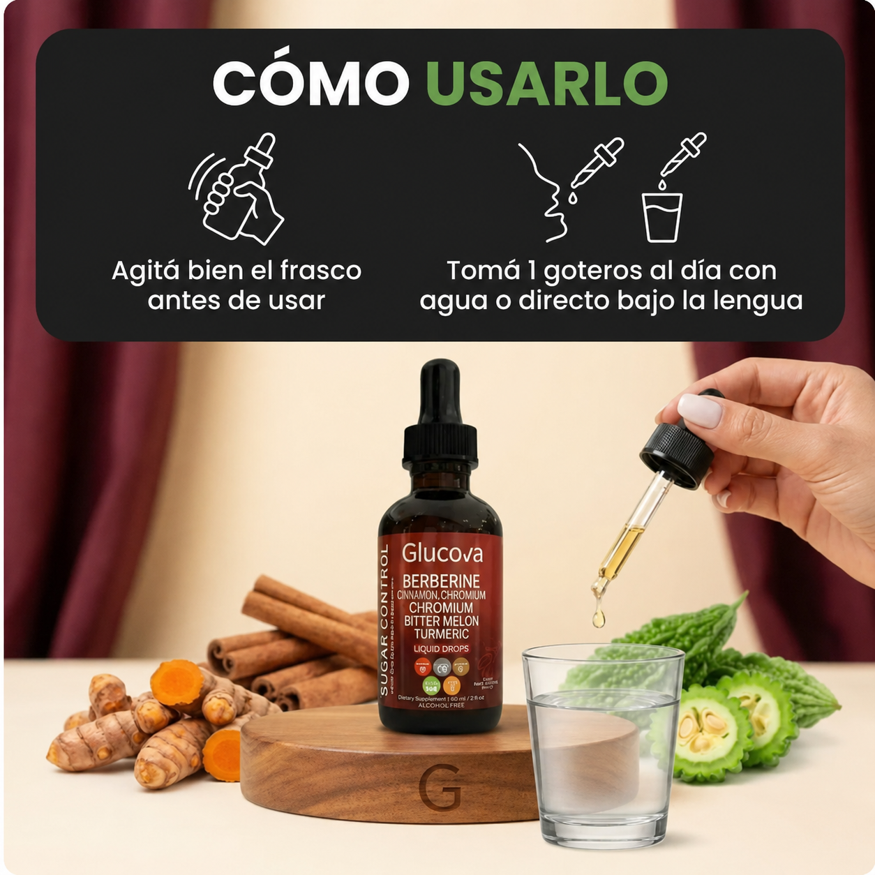 Glucova Apoyo natural para la Glucosa, Energia y antojos